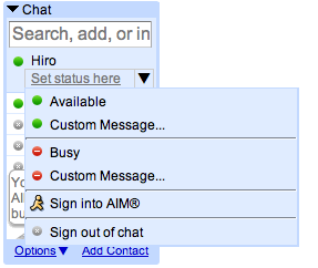 Gmail Chat Status