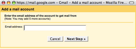 Gmail - Mail Fetcher - Enter the email address of the account to get mail from